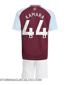 Aston Villa Boubacar Kamara #44 Maglia Gara Casa Repliche 2024-25 Bambino Maniche Corte